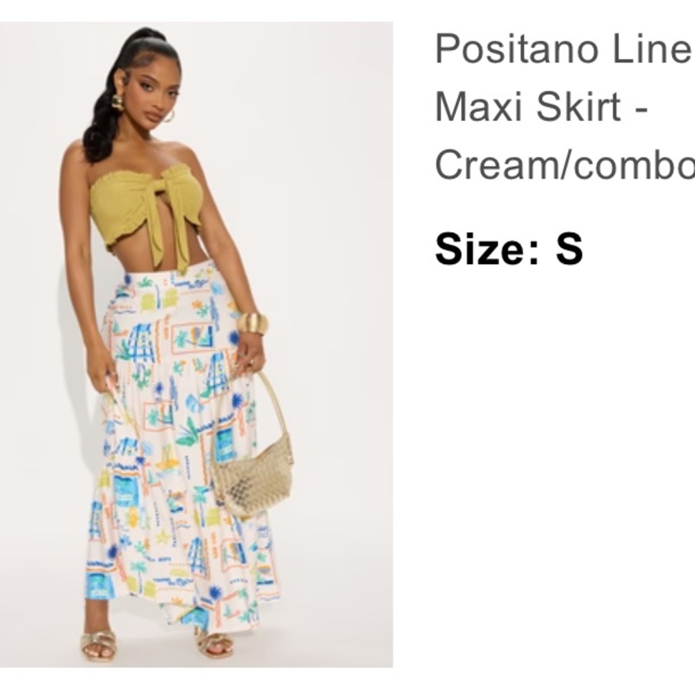Fashion Nova Colorful Print Maxi Skirt